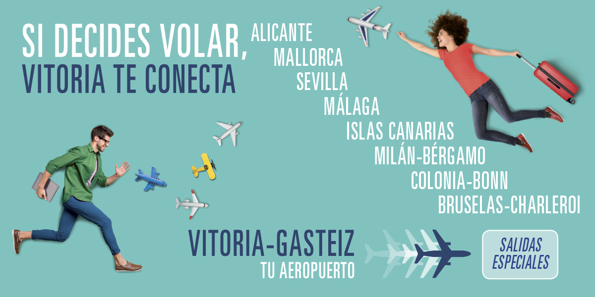 3 destinos internacionales desde el aeropuerto de Vitoria
